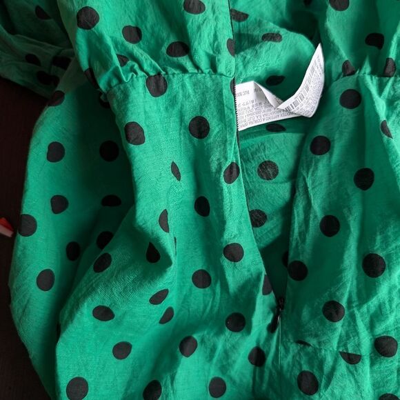 NWT ZARA Polka Dot Sleeveless Crop Top in Green size M - Picture 10 of 10